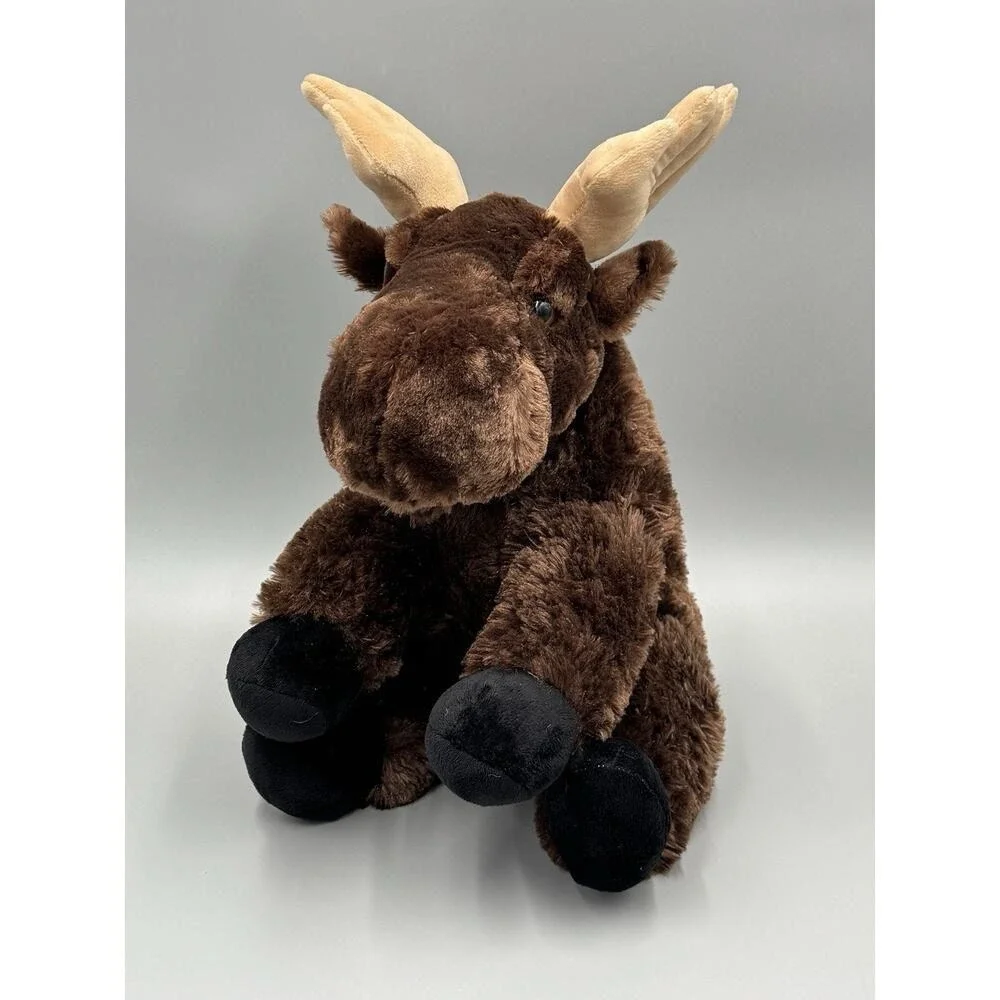 Adventure Planet Brown Moose Reindeer Sitting Plush 15